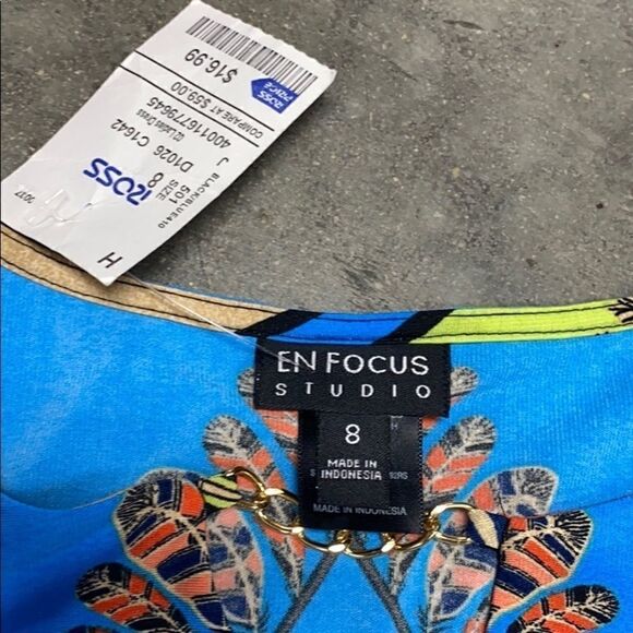 En Focus Studio L/S Multi Dress Size 8 - Picture 5 of 6